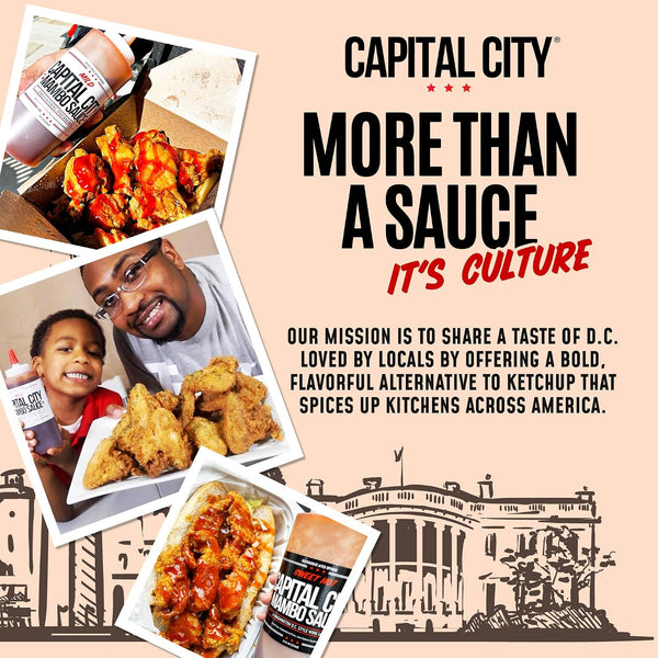 Capital City Mambo Sauce Sweet Hot & Mild Variety Pack, Washington DC Wing Sauces, Perfect Condiment for Wings Chicken Pork Beef Seafood Burgers