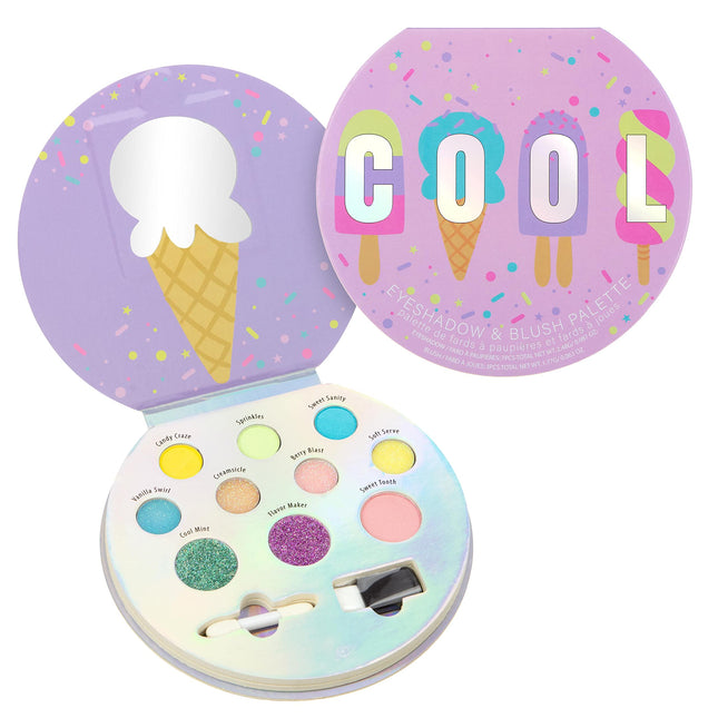 Cool Glisten & Glitter Makeup Palette 10 Color Eyeshadow & Blush Makeup Novelty 