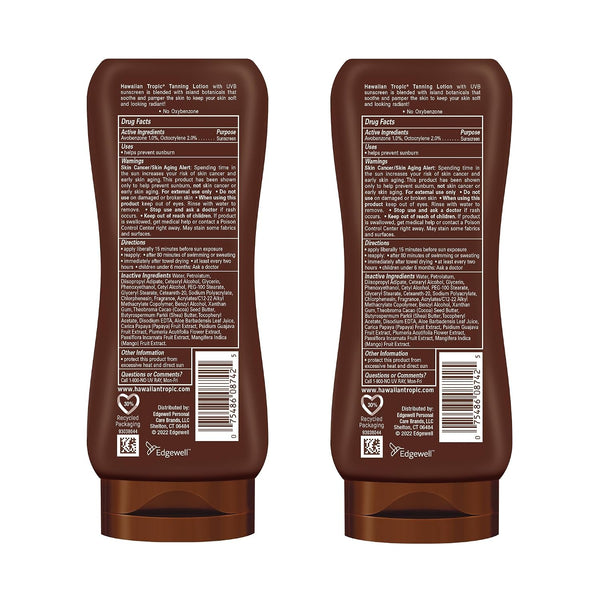 Hawaiian Tropic Island Tanning Lotion, SPF 4, Twin Pack 8 Ounce (Pack of 2)
