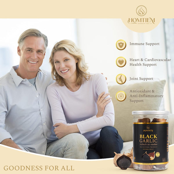 Homtiem Black Garlic 8.82 Oz (250g.), Whole Black Garlic Fermented for 90 Days, Super Foods, Non-GMOs, Non-Additives, High in Antioxidants, Ready