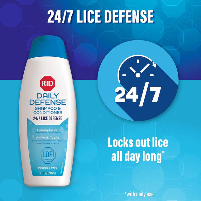 RID Daily Defense Lice Shampoo & Conditioner, Used Daily Provides 24/7 Defense a