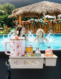 SUMMERBUDDY 2 Sets Upgrade Poolside Storage Basket, Above Ground Pool Storage Basket with Pool Cup Holder, For Steel Round or Oval Frame Above