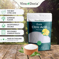 Viva Doria 100% Pure Citric Acid, Food Grade, Fine Grain, 2 lb (907 g) 2 Pound (Pack of 1)