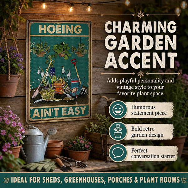 Artlunar Funny Garden Sign Outside Decor - Humorous Gardening Gift for Women Enthusiasts, 12" x 8" (980) Green