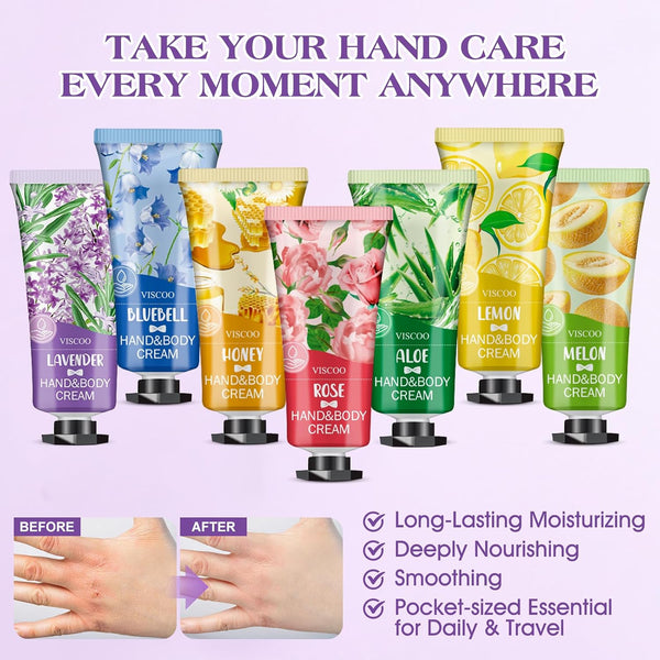 VISCOO 28 Pack Hand Cream Gifts Set for Women, Teacher Appreciation Gift / Graduation Gifts, Moisturizing Mini Hand Lotion Travel Size for Dry