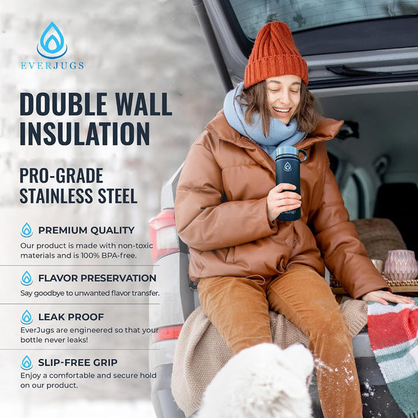 Water Bottle - 32 Oz, Wide Mouth, Premium Stainless Steel Lid/Bottle, Double Walled Vacuum Insulated, Thermo Mug, Metal Flask, Leak Proof,