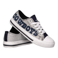 FOCO Womens NFL Team Logo Ladies Fashion Glitter Low Top Canvas Sneakers Shoes Dallas Cowboys 7 Glitter