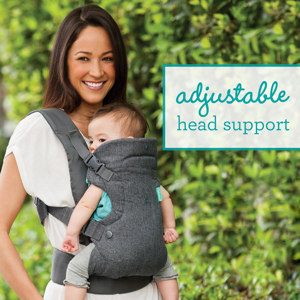 Infantino Flip 4-in-1 Baby Carrier Convertible Ergonomic, Gray | Adjustable fit, Enhanced lumbar support, Ergonomic hands-free parenting, Registry