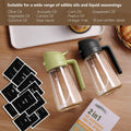 Olive Oil Sprayer for Cooking, 470Ml 2 in 1 Glass Oil Dispenser/Pour Bottle, Kitchen Accessories, Kitchen Gadgets for Air Fryer, Salad, BBQ (Black)