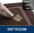 OLANLY Front Door Mat Outside 29.5x17, All-Season Heavy-Duty Rubber Doormat Dark Brown Classic Border Rectangular 29.5" x 17"