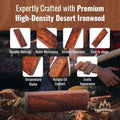 IECAP LLC Bookmatched Desert Ironwood Knife Handle Scales (Burl Ball Pattern) – Grade A, 1 Pair – Exotic Wood Knife Handle Material – Natural Iron