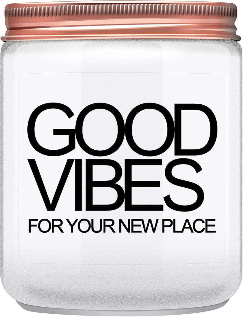 House Warming Gifts New Home, New Home Gifts, Good Vibes Candle, New House Essentials Best Presents for Women Couple Friends - Lavender Candles
