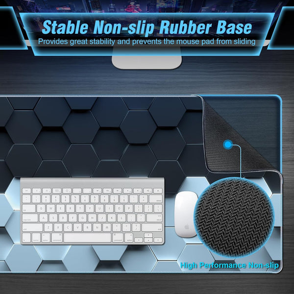 Large Mousepad Gaming, 35.4X15.7In Mouse Pad for Professional Gaming & Comfort Office, Quality Lycra Cloth Extra Large Mouse Pad XXXL, Non-Slip