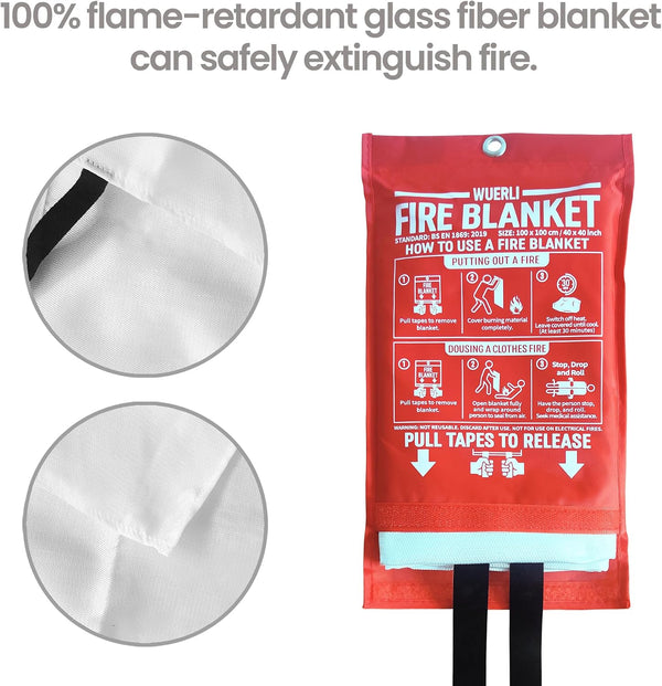 Fire Blanket for Home and Kitchen,40" x 40",2 Pack,Emergency Fire Blanket 40 in x 40 in 2-pack