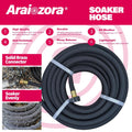 Soaker Hose 25 FT for Garden Beds,Heavy Duty Solid Brass Connector 1/2â Ruber Drip Irrigation for Flower Bed&Yard,Landscaping