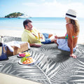 Outdoor Plastic Straw Rug - 6x9Ft Waterproof Reversible Patio Mat for Deck, Beach, RV, Camper, Backyard 6' x 9' (Rectangular) Cool Gray