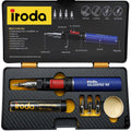IRODA SolderPro 90K Professional Butane Soldering Iron Kit | Cordless 3-in-1 Tool | Fast Start & 53min Runtime with Case & Tips (Taiwan Made)
