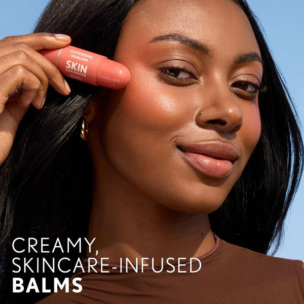 CoverGirl Trublend Skin Enhancer Blush Balm Stick, 220 Nude Flush, Vegan Formula, Easy to Use, Glides on Effortlessly, Non-Greasy, Doesn't Crease,