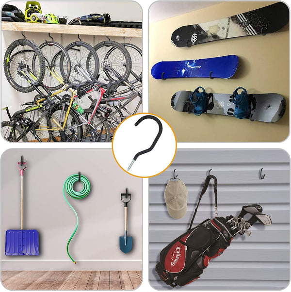 KURUI Road Bike Hooks for Garage Wall, 6 Pack Heavy Duty Bicycle Hangers for Hanging, Wall Mount Bicycle Storage for Ceilings, No Drill Large