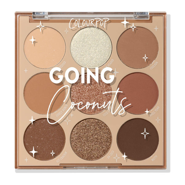ColourPop Going Coconuts Eyeshadow Palette - Cool-Toned Neutral Eyeshadow Palette with Ultra-Velvety and Silky Finishes - High-Pigment Eye Makeup