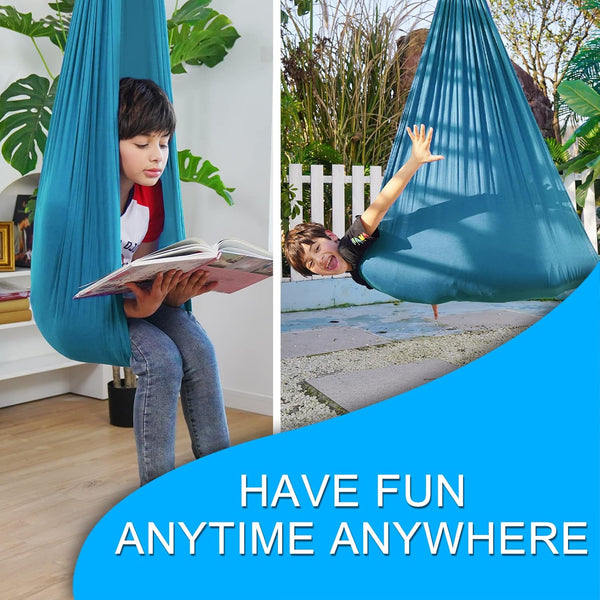 Indoor Therapy Sensory Swing for Kids, Special Needs Joy Cuddle Ceiling Snuggle Swings, Outdoor Room Adjustable Fabric Hammock for Children Child