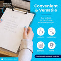 Plastic Clipboards (Set of 6) Transparent Clipboard (Clear) Strong 12.5 X 9 Inch | Holds 100 Sheets! Acrylic Clipboards with Low Profile Clip |