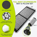 Prosourcefit Acupressure Mat and Pillow Set for Back/Neck Pain Relief and Muscle Relaxation, XL - Blue/White