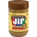 Jif Natural Creamy Peanut Butter Spread and Honey, 16 Oz. Jar | 7g protein per serving, 7% DV, See nutrition information for fat and saturated fat