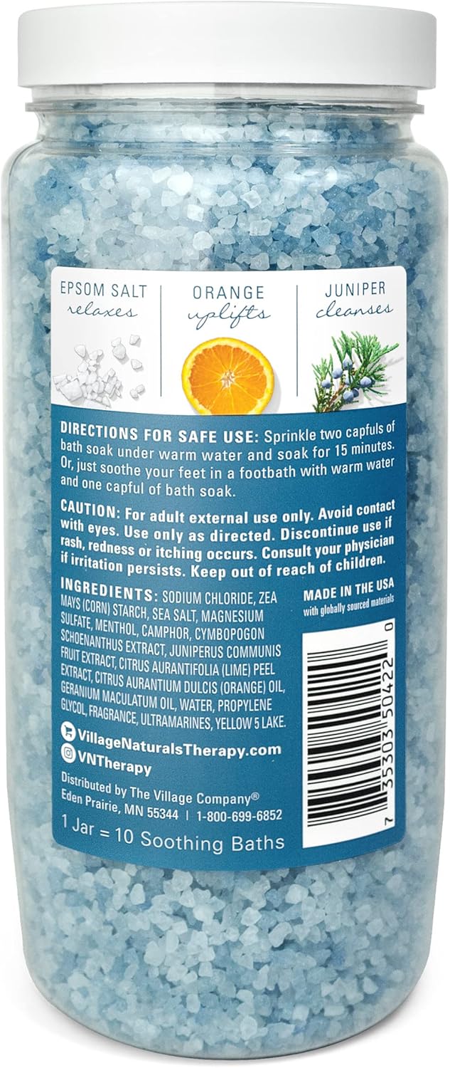 Village Naturals Therapy Tension Concentrated Mineral Bath Soak, Cedar Citrus Sc