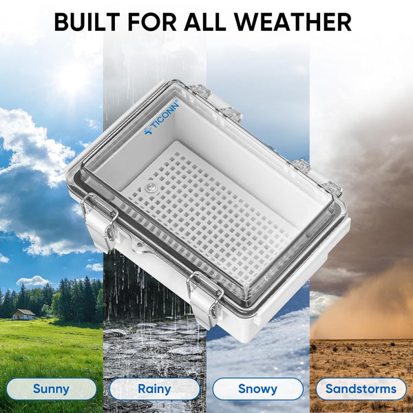 TICONN Outdoor Electrical Box Waterproof, ABS IP67 Junction Box Enclosure 5.9"x3.9"x2.8" Off-white