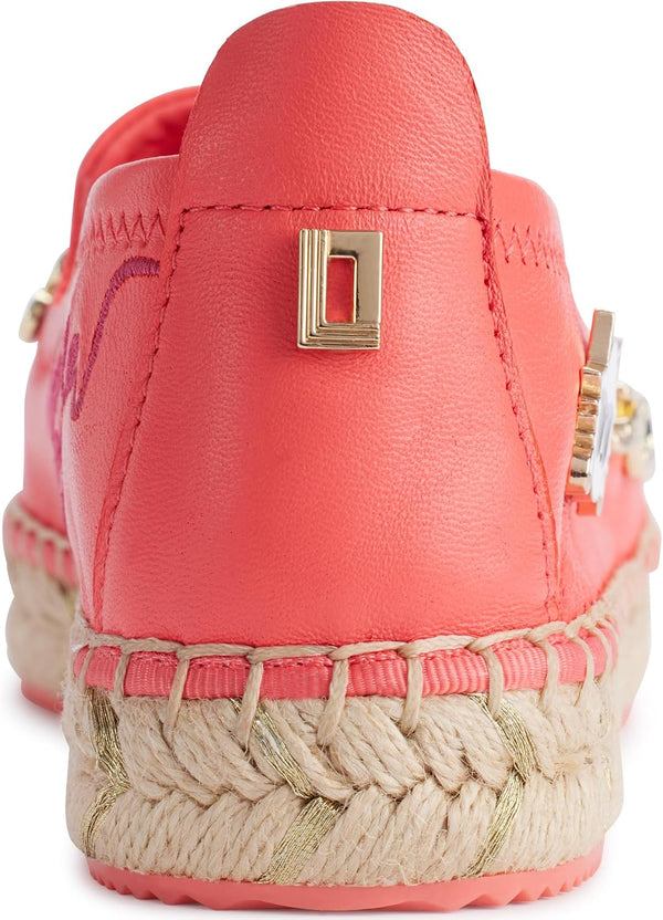 Karl Lagerfeld Women's Michaela Slip on Espadrille Sandal with Pins 8 Sunset Coral