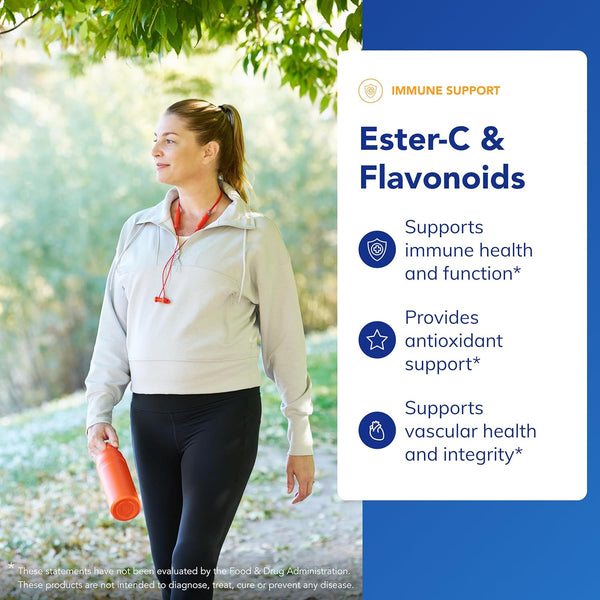 Pure Encapsulations Ester-C & Flavonoids - Vitamin C Supplement for Antioxidants - Immune & Vascular Support* with Calcium & Rutin - Gentle on