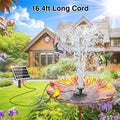 Solar Fountain Kit Works in Shade Glass,3.5W Solar Water Pump with 2000Mah Battery, Solar Bird Bath Fountain with Sucker and Stake for Garden,