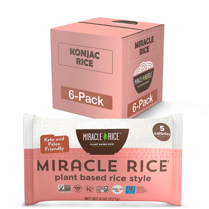 Miracle Noodle Miracle Rice - Plant Based Shirataki Rice, Keto, Vegan, Gluten-Free, Low Carb, Paleo, Dairy Free, Low Calories, Kosher, Soy Free,