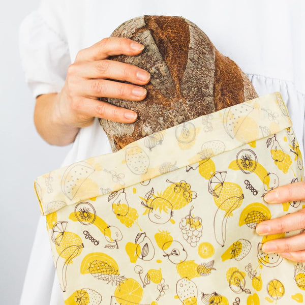 PEELO Beeswax Food Wrap Bag, Bee Wrap Sustainable Food Storage Wraps, Bees Bags Reusable, Beeswax Wraps for Food Reusable - Fruit Design, XXL