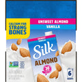 Silk Shelf-Stable Almond Milk, Unsweetened Vanilla, Dairy-Free, Vegan, Non-GMO Project Verified, 1 Quart (Pack of 6) Unsweetened 32 Fl Oz (Pack of 6)