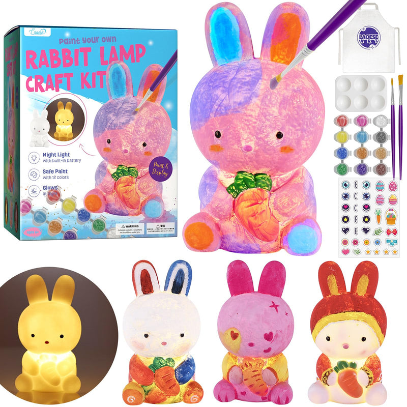 Paint Your Own Bunny Lamp Kit, Art Supplies Arts & Crafts Kit, Painting Kit for Kids 6-12, Arts and Crafts for Kids Ages 8-12, Toys Girls Boy