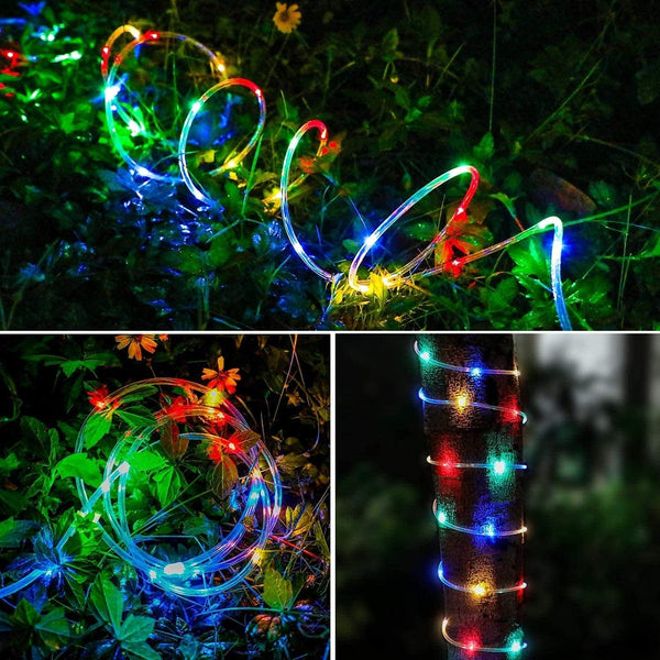 LED Rope Lights Battery Operated String Lights-40Ft 120 LEDs 8 Modes Outdoor Waterproof Fairy Lights Dimmable/Timer with Remote for Camping Party