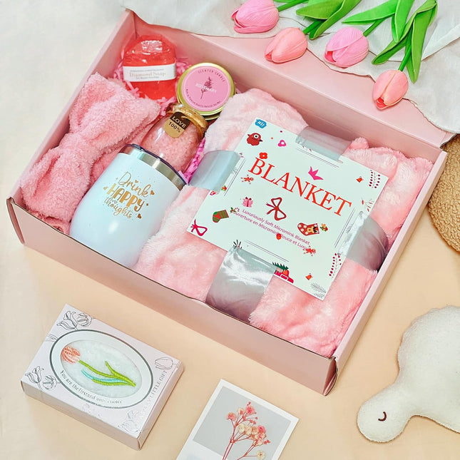 Birthday Gifts for Women,A Luxurious Set with Cozy Blanket and Exclusive Digital