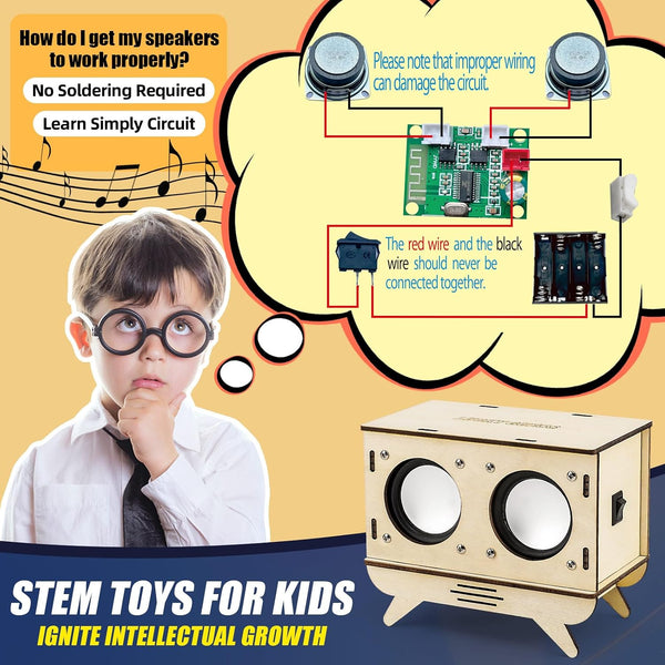 STEM Projects for Kids & Adults, Bluetooth Speaker Toy Set, DIY Science Experiment Electronics Kit, Beginner'S Starter Set, Idea Gifts for Teenage