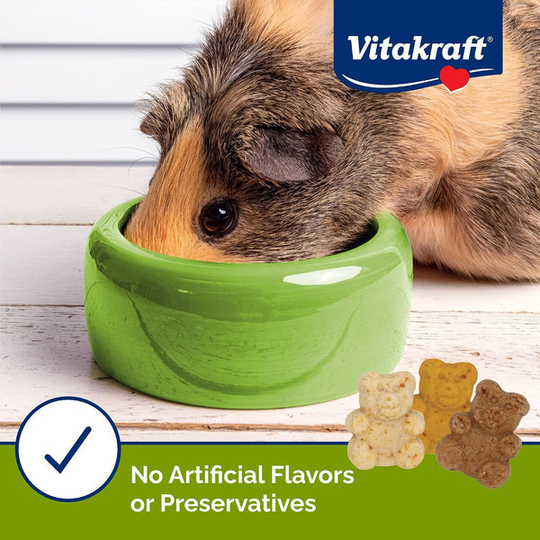 Vitakraft Crunchy Bears Small Animal Treat 4 oz Bag - Made with Real Vegetables - for Rabbits, Guinea Pigs, Gerbils and Hamsters, Healthy, Crunchy