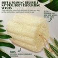 Natural Shower Loofah Sponge, Bath Exfoliating Loofa Body Scrubber, 5.5 “Soft and Easy Foaming Spa Lufa Sponges (3 Pack) 3 Count (Pack of 1)