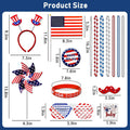 DysanVica 136PCS 4th of July Accessories - Patriotic Party Favors Fourth of July Decoration Supplies Headband Shutter Glasses Tattoo Sticker