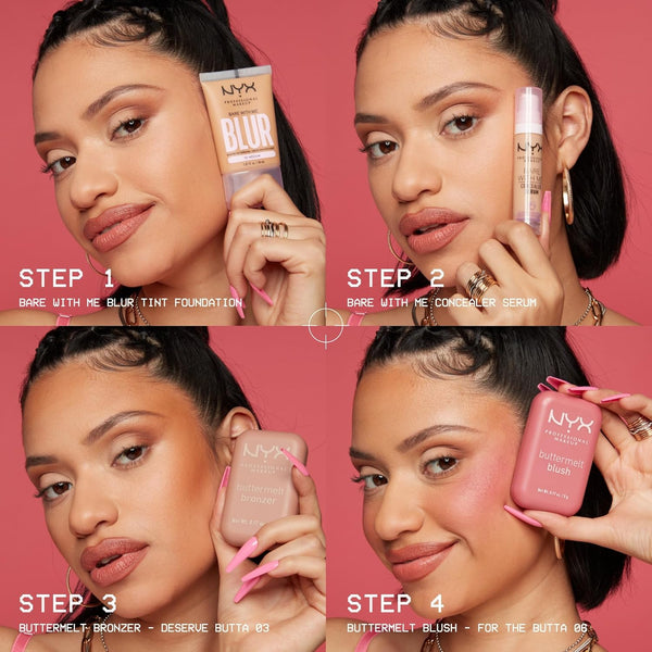 NYX PROFESSIONAL MAKEUP Buttermelt Powder Blush, Fade and Transfer-Resistant Blush, up to 12HR Make up Wear, Vegan Formula - Butta Together