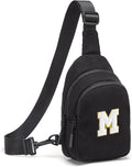 Small Corduroy Sling Bag Initial Crossbody Bag Fanny Pack for Girls Personalized Birthday Gifts for Teen Girls Gifts