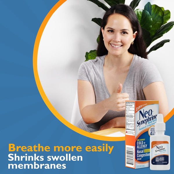 Neo-Synephrine Nasal Spray , Extra Strength Formula, 0.50 Ounces Each (Value Pack of 4)