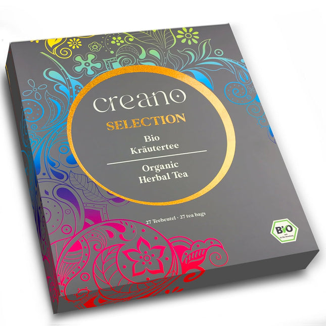 Creano Organic Herbal Tea Sampler Gift Set - Tea Gift Box - 27 Organic Tea Bags in 9 Different Varieties 54 g 27pcs Herb