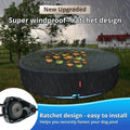 QH.HOME[2025 Upgraded Windproof] 63-64 Inch Kiddie Pool Cover Round, Collapsible Dog Pool Cover with Super Windproof Ratchet Design, Odorless