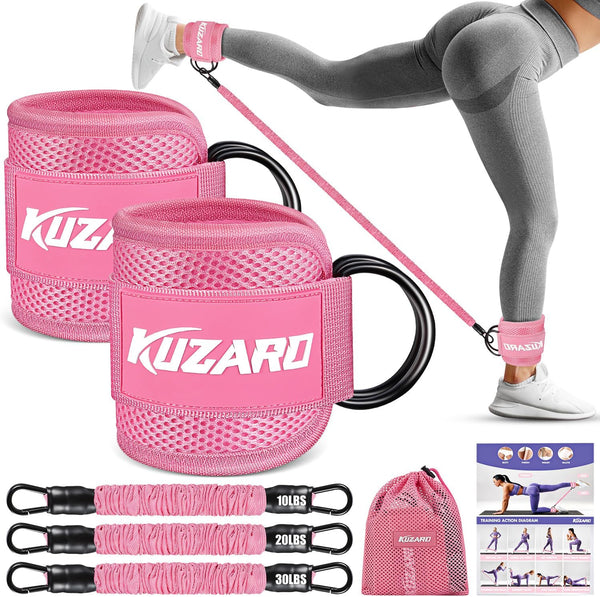Ankle Resistance Bands with Cuffs for Working Out, Resistance Bands for Women, Exercise Bands for Leg and Glute, Booty Workout Equipment for