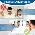 LMZNXCZ 3 Way Mirror for Self Hair Cutting,360 Haircuts Men for Barber Use Tools,to See Back of Head,Tri Fold Mirror with Portable Height